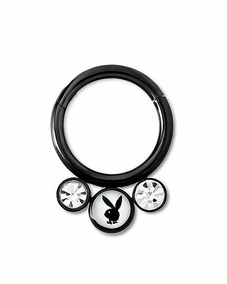 Budget π₯ Round CZ Black Playboy Hinged Septum Ring - 16 Gauge π 3 Budget π₯ Round CZ Black Playboy Hinged Septum Ring - 16 Gauge π