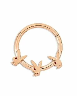 Discount 🌟 Rose Goldtone Playboy Bunny Hoop Septum Ring - 16 Gauge 🌟
