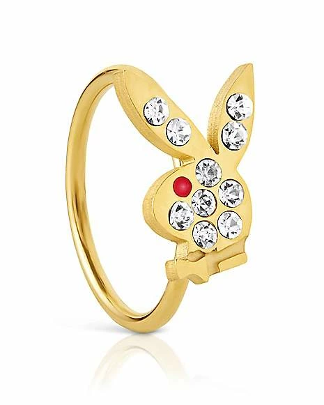Discount βοΈ CZ Goldtone Playboy Bunny Hoop Nose Ring - 20 Gauge π 3 Discount βοΈ CZ Goldtone Playboy Bunny Hoop Nose Ring - 20 Gauge π