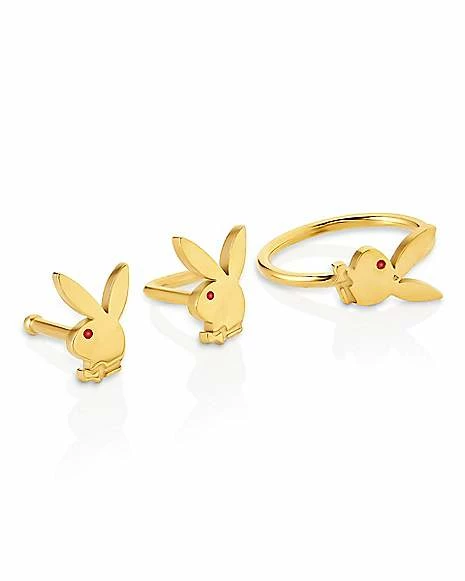 Best Pirce π€© Multi-Pack Goldtone Playboy Bunny L-Bend Pin and Hoop Nose Rings 3 Pack - 20 Gauge βοΈ 3 Best Pirce π€© Multi-Pack Goldtone Playboy Bunny L-Bend Pin and Hoop Nose Rings 3 Pack - 20 Gauge βοΈ