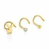 Top 10 🔔 Multi-Pack CZ Goldtone Playboy Bunny Screw Nose Rings 3 Pack - 20 Gauge 😉 -Playboy Shop 03953908 a