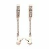 Hot Sale ⭐ CZ Rose Goldtone Playboy Bunny Chain Dangle Huggie Hoop Earrings 💯 -Playboy Shop 03957347 a