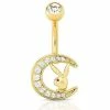 Cheapest π CZ Goldplated Playboy Bunny Moon Dangle Belly Ring - 14 Gauge π 1 Cheapest π CZ Goldplated Playboy Bunny Moon Dangle Belly Ring - 14 Gauge π -Playboy Shop 03957388 a