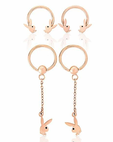 Discount π Multi-Pack Playboy Bunny Rose Gold Plated Dangle Earrings 4 Pack - 16 Gauge 𧨠3 Discount π Multi-Pack Playboy Bunny Rose Gold Plated Dangle Earrings 4 Pack - 16 Gauge π§¨
