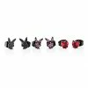 Hot Sale 🎉 Multi-Pack CZ Red Playboy Bunny Heart Stud Earrings 3 Pack - 20 Gauge ✔️ -Playboy Shop 03957792 a