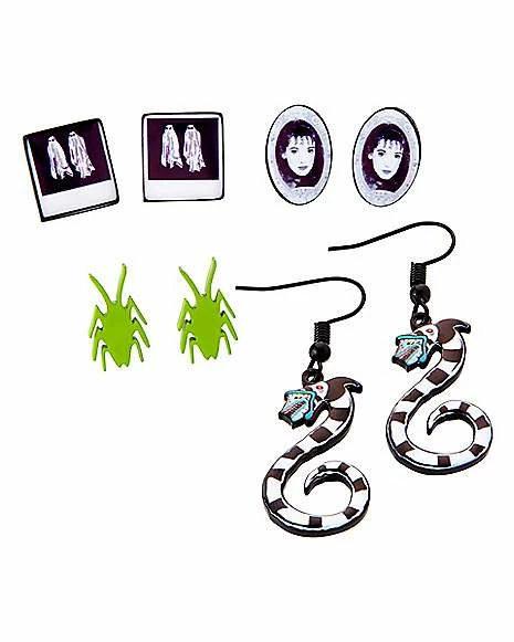 Best Pirce β Multi-Pack Sandworm and Lydia Deetz Earrings 4 Pair - Beetlejuice π₯° 3 Best Pirce β Multi-Pack Sandworm and Lydia Deetz Earrings 4 Pair - Beetlejuice π₯°