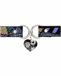 Deals 🤩 Jack and Sally Heart Dangle Choker Necklace - The Nightmare Before ❄ Christmas 🔔 -Playboy Shop 03958881 b