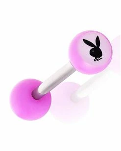 Promo ⭐ Multi-Pack Assorted Color Playboy Bunny Barbells 5 Pack - 14 Gauge 🤩 -Playboy Shop 03969037 c