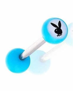 Promo ⭐ Multi-Pack Assorted Color Playboy Bunny Barbells 5 Pack - 14 Gauge 🤩 -Playboy Shop 03969037 e