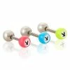 Cheapest 🔥 Multi-Pack Glow in the Dark Multi-Color Playboy Cartilage Barbells 3 Pack - 16 Gauge 👍 -Playboy Shop 03969219 a