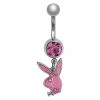 Buy π Glow in the Dark Pink CZ Playboy Dangle Belly Ring - 14 Gauge π 1 Buy π Glow in the Dark Pink CZ Playboy Dangle Belly Ring - 14 Gauge π -Playboy Shop 03969359 a