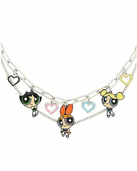 Deals 𧨠Powerpuff π§ Girls Heart Charms Chain Necklace βοΈ 3 Deals 𧨠Powerpuff π§ Girls Heart Charms Chain Necklace βοΈ