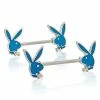 Wholesale 🤩 Glow in the Dark Blue Playboy Bunny Nipple Barbells - 14 Gauge 👏 -Playboy Shop 03969649 a