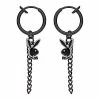 Budget 🥰 Black Playboy Chain Dangle Fake Hinged Hoop Earrings 🛒 2 Budget 🥰 Black Playboy Chain Dangle Fake Hinged Hoop Earrings 🛒 -Playboy Shop 03970092 a