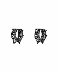 Budget 🛒 Black Splatter Spike Huggie Hoop Earrings- 18 Gauge 😍
