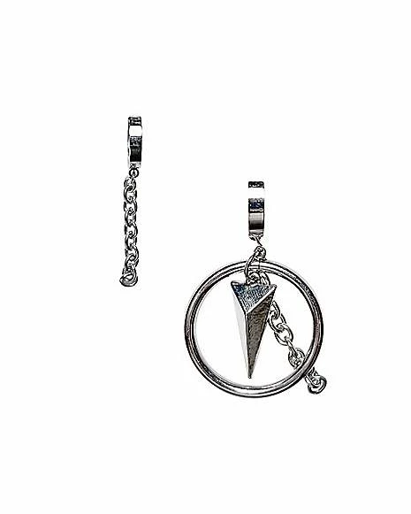 Budget 𧨠Chain Hoop Huggie Dangle Earrings - 18 Gauge π 3 Budget 𧨠Chain Hoop Huggie Dangle Earrings - 18 Gauge π