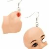 Outlet 👏 Broken Doll Face Dangle Earrings - 18 Gauge ❤️ -Playboy Shop 03976891 a