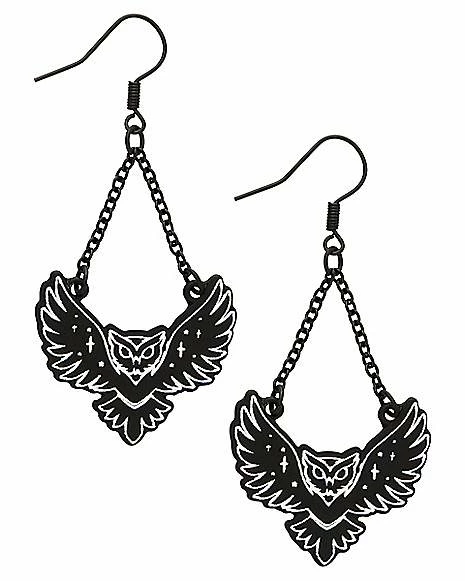 Best deal π Black Owl Pendant Dangle Earrings - 18 Gauge π 3 Best deal π Black Owl Pendant Dangle Earrings - 18 Gauge π