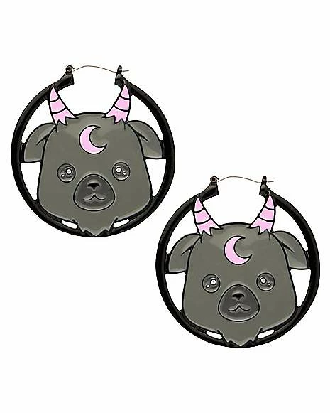 New π Baby Baphomet Hoop Earrings - 18 Gauge π 3 New π Baby Baphomet Hoop Earrings - 18 Gauge π