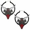Promo 😀 Black and Red Baphomet Pentagram Hoop Earrings - 18 Gauge ✔️ -Playboy Shop 03976966 a