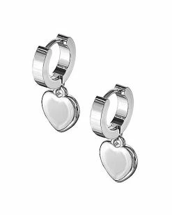 Flash Sale 🎁 Heart Pendant Dangle Huggie Hoop Earrings - 20 Gauge 💯