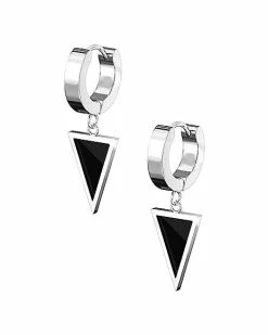 Deals 💯 Black Triangle Dangle Huggie Hoop Earrings - 20 Gauge ✨
