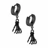 Promo 🎉 Black Skeleton Hand Dangle Huggie Hoop Earrings - 20 Gauge 🔔 -Playboy Shop 03977030 a