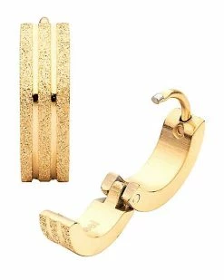 Best deal 😉 Sandblast Gold Plated Huggie Earrings - 18 Gauge ⭐ -Playboy Shop 03977113 b