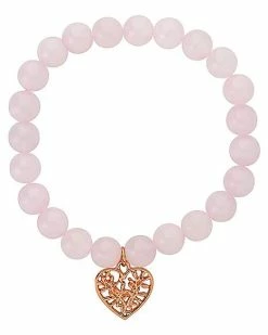 Cheapest 😍 Rose Quartz Heart Charm Bracelet 🎉
