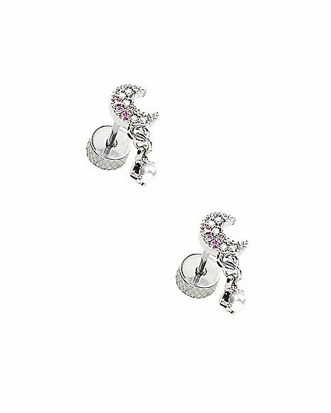 Best deal π Moon and Pearl-Effect Dangle Fake Plugs - 18 Gauge π₯° 4 Best deal π Moon and Pearl-Effect Dangle Fake Plugs - 18 Gauge π₯° - Image 2