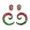 Outlet 🧨 Multi-Pack Pink and Green Zebra Print Spirals and Plugs - 2 Pair 🎁 1 Outlet 🧨 Multi-Pack Pink and Green Zebra Print Spirals and Plugs - 2 Pair 🎁 -Playboy Shop 03979549 a