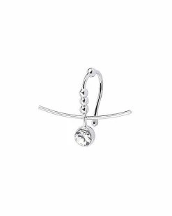 Best deal 🔥 CZ Silvertone Bar Fake Lip Ring 🌟