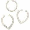 Flash Sale 😍 Multi-Pack Round CZ Fake Septum Rings - 3 Pack 🌟 -Playboy Shop 03980026 a