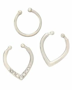Flash Sale 😍 Multi-Pack Round CZ Fake Septum Rings - 3 Pack 🌟