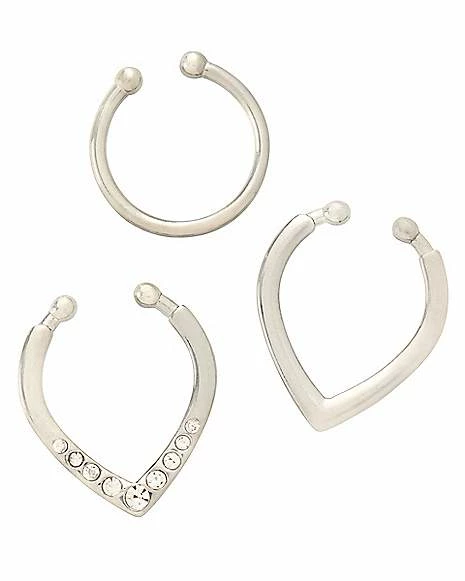 Flash Sale π Multi-Pack Round CZ Fake Septum Rings - 3 Pack π 3 Flash Sale π Multi-Pack Round CZ Fake Septum Rings - 3 Pack π