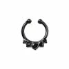 Promo 😉 Black CZ Fake Septum Ring 🔥
