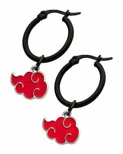 Cheap ❤️ Akatsuki Hoop Dangle Earrings - Naruto Shippuden 🛒 -Playboy Shop 03980133 b