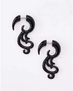 Cheapest ⭐ Black Filigree Fake Spiral Tapers - 16 Gauge 😉