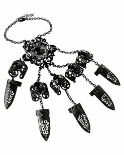 Discount 😀 Black CZ Gothic Hand Armor 🌟 -Playboy Shop 03980182 b