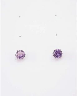 Best reviews of ❤️ CZ Amethyst Birthstone Stud Earrings - 20 Gauge ❤️