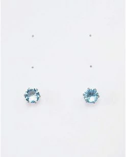 Hot Sale 😉 Aquamarine Semi-Precious March Birthstone Stud Earrings 🛒