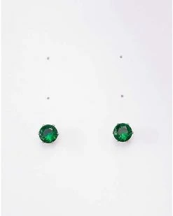 Promo 🥰 Emerald Semi-Precious May Birthstone Stud Earrings 👍