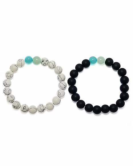 Top 10 π Multi-Pack White Marbled and Black Beaded Bracelets - 2 Pack β 3 Top 10 π Multi-Pack White Marbled and Black Beaded Bracelets - 2 Pack β
