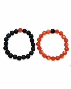 New ✔️ Multi-Pack Black and Orange Beaded Bracelets - 2 Pack 🎉