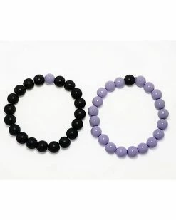 New ⭐ Multi-Pack Black and Purple Beaded Bracelets - 2 Pack ⭐