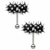 Budget 🌟 Black and White Koosh Vibrating Barbell - 14 Gauge 🔥 -Playboy Shop 03980968 a