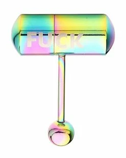 Hot Sale ✔️ Oil Slick Fuck Vibrating Barbell - 14 Gauge 👏