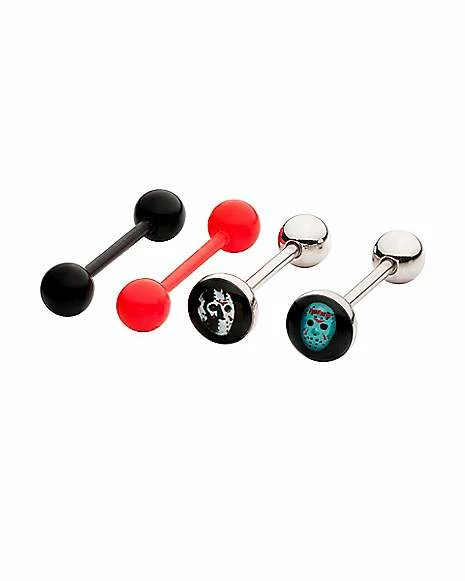 New π Multi-Pack Jason Voorhees Mask Barbells 4 Pack 14 Gauge - Friday the 13th π€© 4 New π Multi-Pack Jason Voorhees Mask Barbells 4 Pack 14 Gauge - Friday the 13th π€© - Image 2