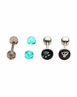Outlet βοΈ Multi-Pack Sandworm and Skull Barbells 4 Pack 14 Gauge - Beetlejuice π