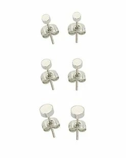 Deals 🛒 Multi-Pack Silvertone Circle Stud Earrings 3 Pair - 20 Gauge 🛒 -Playboy Shop 03981107 b